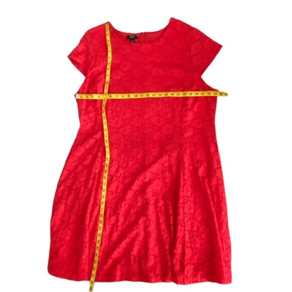 Alfani Dress 22W Lace Plus Size Party Dress Stretch Coral Boho fruit punch - Picture 9 of 12